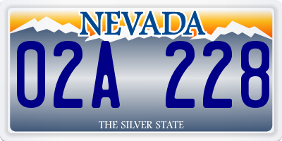 NV license plate 02A228