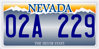 NV license plate 02A229