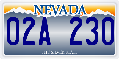 NV license plate 02A230