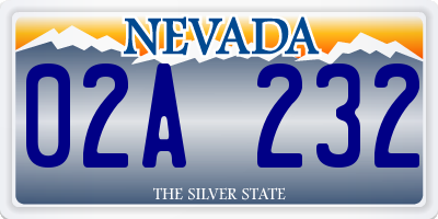 NV license plate 02A232