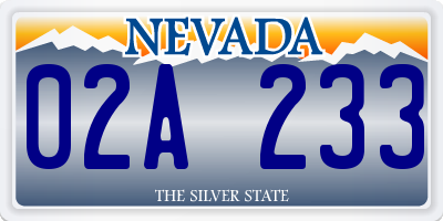 NV license plate 02A233