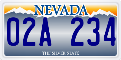 NV license plate 02A234