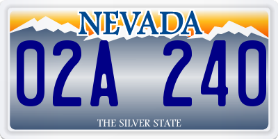 NV license plate 02A240