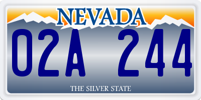 NV license plate 02A244