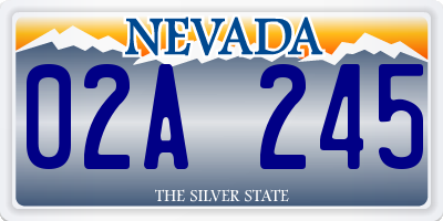 NV license plate 02A245