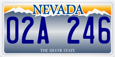 NV license plate 02A246