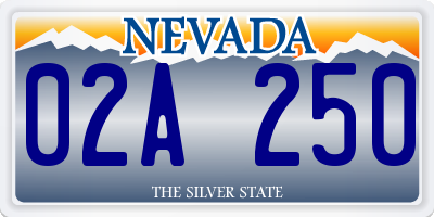 NV license plate 02A250