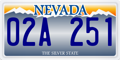 NV license plate 02A251