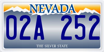 NV license plate 02A252