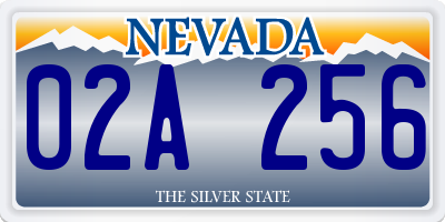 NV license plate 02A256