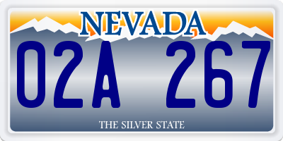 NV license plate 02A267