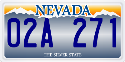 NV license plate 02A271