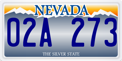 NV license plate 02A273