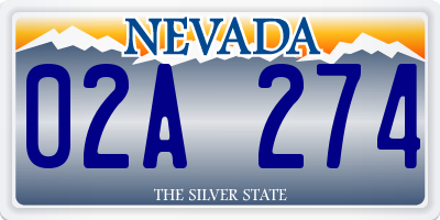 NV license plate 02A274