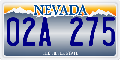 NV license plate 02A275