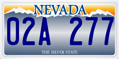 NV license plate 02A277