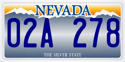 NV license plate 02A278