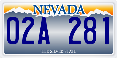 NV license plate 02A281