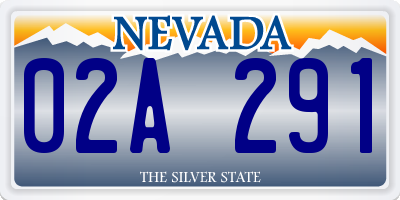 NV license plate 02A291