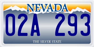 NV license plate 02A293