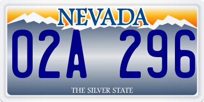 NV license plate 02A296