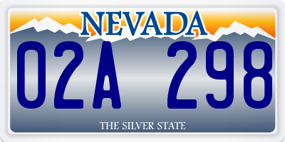 NV license plate 02A298