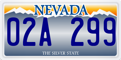 NV license plate 02A299