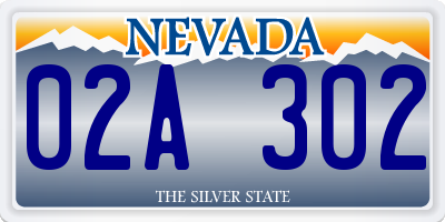 NV license plate 02A302