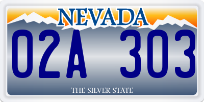 NV license plate 02A303