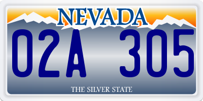NV license plate 02A305