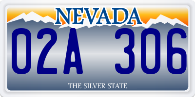NV license plate 02A306