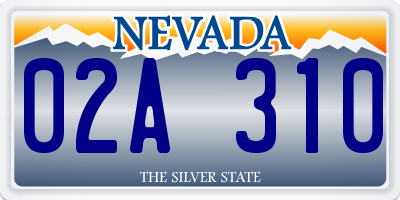 NV license plate 02A310