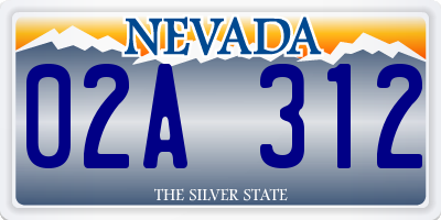 NV license plate 02A312