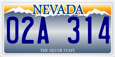 NV license plate 02A314
