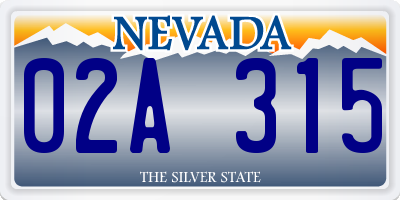 NV license plate 02A315