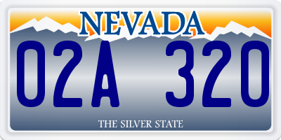 NV license plate 02A320