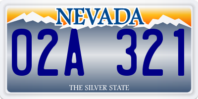 NV license plate 02A321