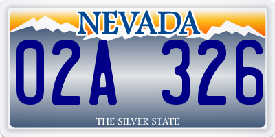NV license plate 02A326