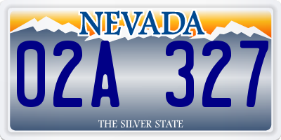 NV license plate 02A327