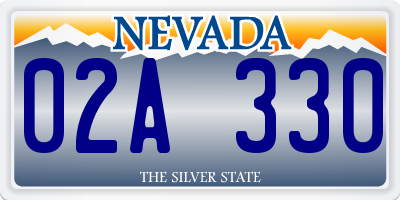 NV license plate 02A330