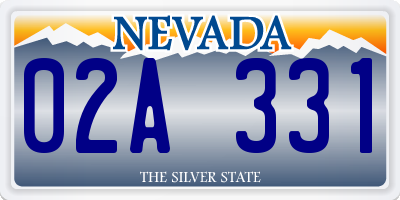 NV license plate 02A331