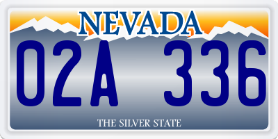 NV license plate 02A336