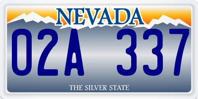 NV license plate 02A337