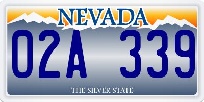 NV license plate 02A339