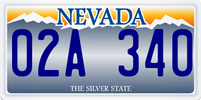 NV license plate 02A340