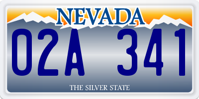 NV license plate 02A341