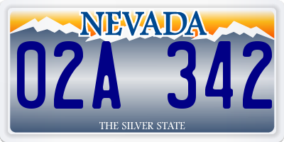 NV license plate 02A342