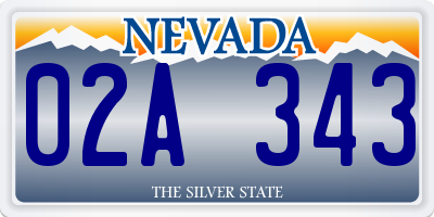 NV license plate 02A343