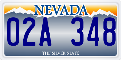 NV license plate 02A348