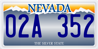 NV license plate 02A352